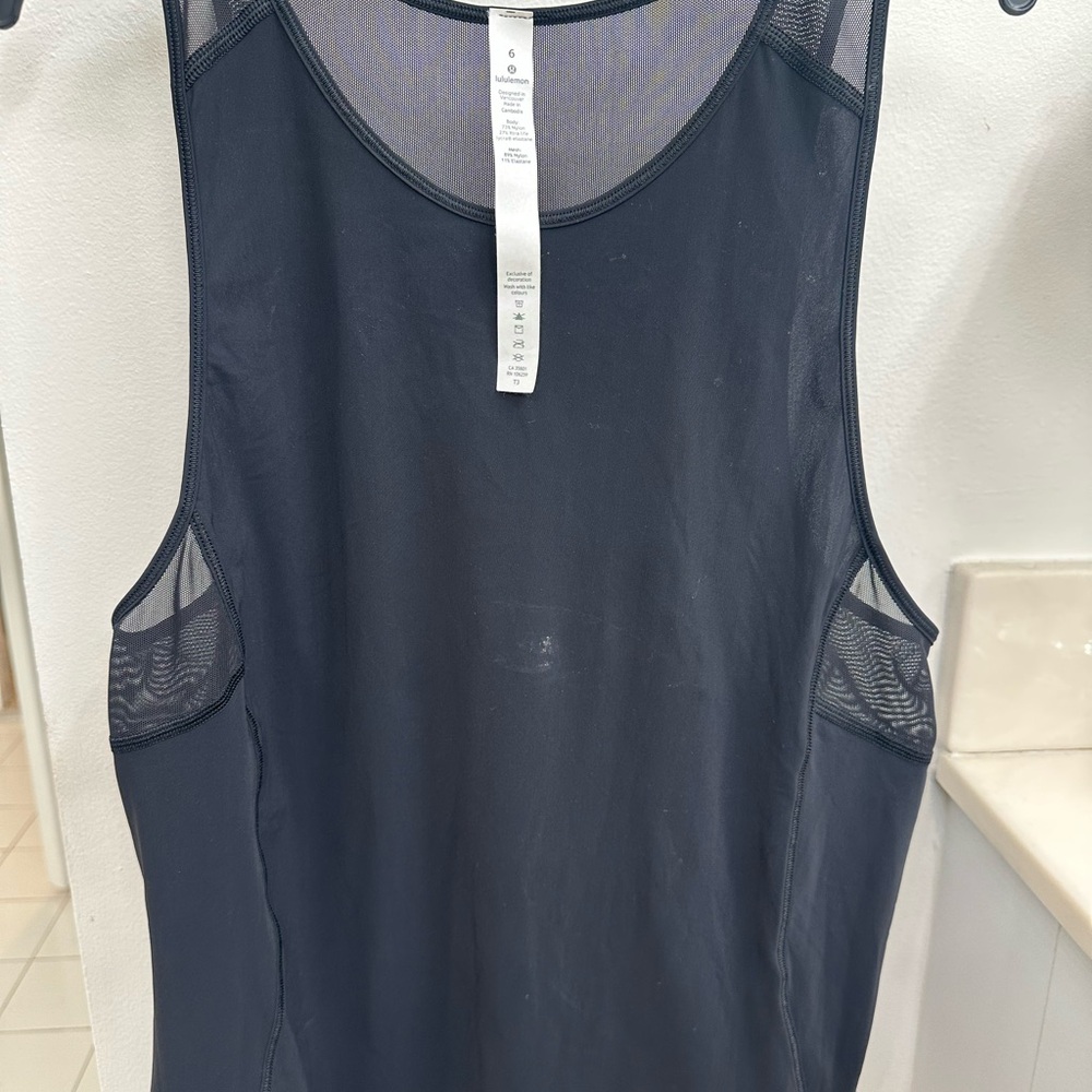 lululemon athletica Black Mesh Panel Tank Top